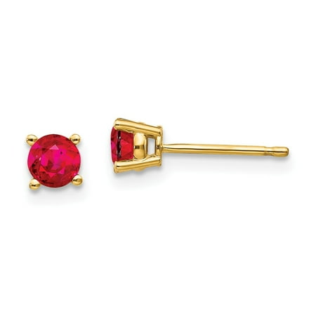 Roy Rose Jewelry 14K Yellow Gold Ruby Post Earrings 0.7-Carat tw