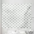 thumbnail image 1 of Grey Geometric Tapestry, Simple Mosaic Tiling Checkered Pattern with Stripes and Squares, Fabric Wall Hanging Decor for Bedroom Living Room Dorm, 5 Sizes, Pale Grey and White, by Ambesonne, 1 of 1