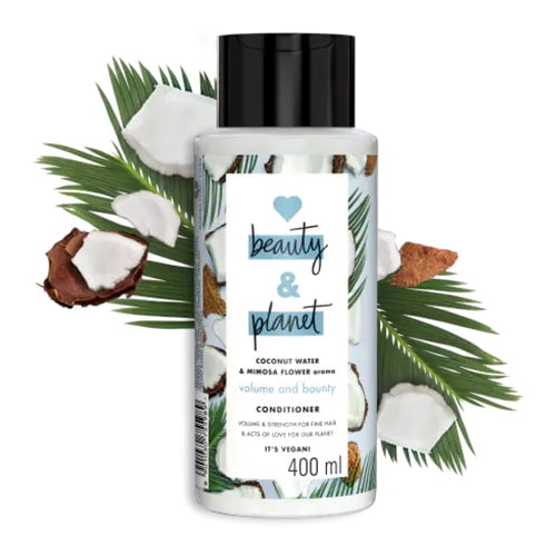 Love Beauty and Planet Coconut Water & Mimosa Flower Sans Parabènes Volume and Bounty Revitalisant - 400 ml