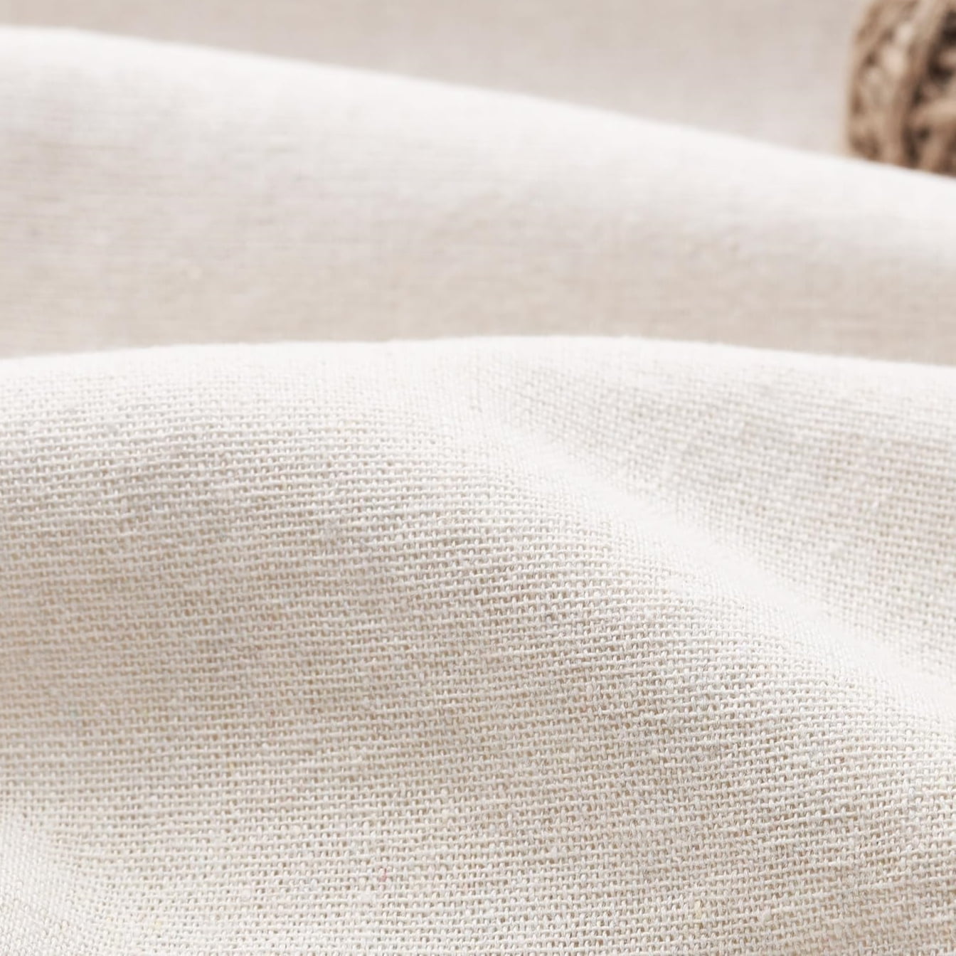 Psoiuetr Farmhouse Shower Curtain with A Ruffle Hem Beige Linen Shower Curtain for Bathroom 72"x72"