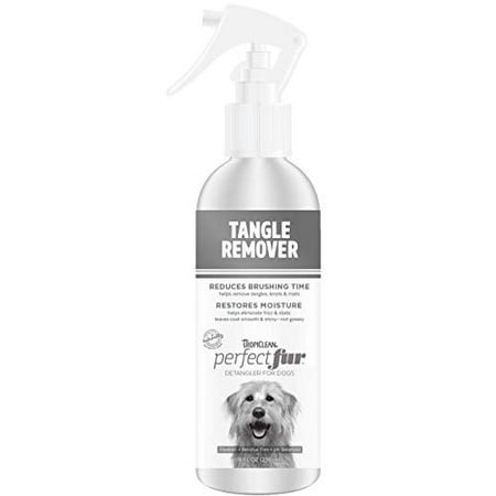 TropiClean PerfectFur Detangler Spray for Dogs, 8oz - Dematting Formula - Removes Mats & Knots for Gentle, Easy Brushing - Helps with Seasonal Hair and Coat Shedding - Made in USA - Naturally Derived