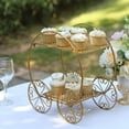 thumbnail image 5 of Efavormart 2-Tier Gold Metal Princess Carriage Cupcake Dessert Display Stand, Cinderella Carriage Wedding Cake Stand - 14", 5 of 11