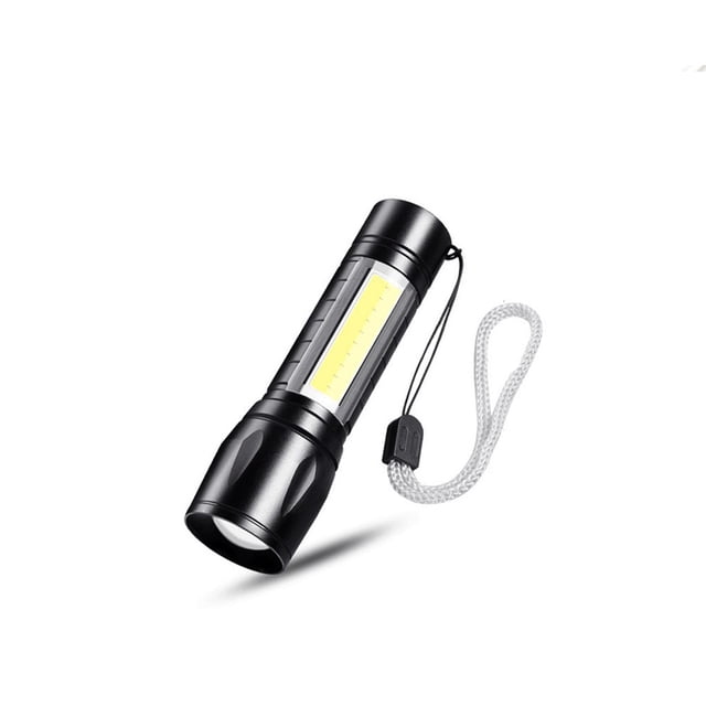 Linterna de mano Greeniant para Senderismo y Pesca Aleación de aluminio Carga USB Recargable Zoomable Color Negro