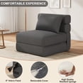 thumbnail image 4 of Yeshouse Sofá cama futón plegable convertible de lino moderno con almohada, colchón plegable que ahorra espacio para sala de estar, dormitorio, habitación de invitados y oficina en casa, 4 of 6