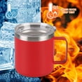 thumbnail image 5 of Taza de café de acero inoxidable aislada de 12 oz, taza de viaje de doble pared aislada al vacío con tapa y asa, roja, 5 of 5