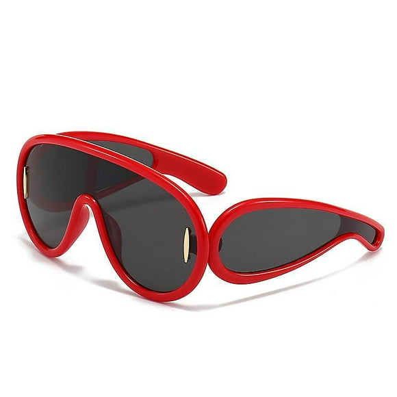 Dww-(rouge) Net Rouge Avec La Mme Pice De Lunettes De Crapaud Conjointe Grande Monture, Lunettes De Soleil Hip-hop Personnalises, Nouvelles Lunettes