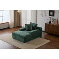thumbnail image 6 of Leumius Oversized Chaise Lounge Indoor,Cozy Cloud Couch Modern Plush Corduroy Upholstered Sofa Bed with 3 Pillows and Wide Armrest for Living Room, No Assembly Required,Green, 6 of 11