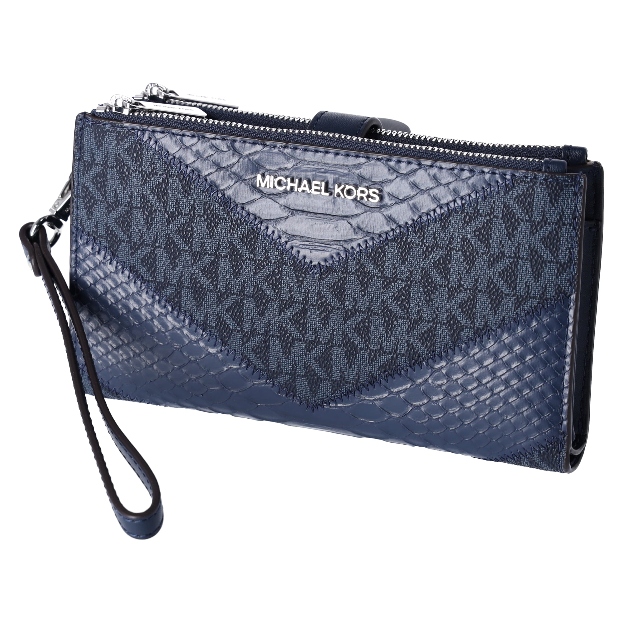 Michael Kors Double Zip Women's Jet Set Travel Large Wallet, Navy
