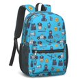 thumbnail image 2 of Police and Megaphone Blue Pattern 17" Waterproof Oxford School Backpacks for Teens, S-Shape Padded Straps, for School, Travel, Hiking, Camping, 2 of 4
