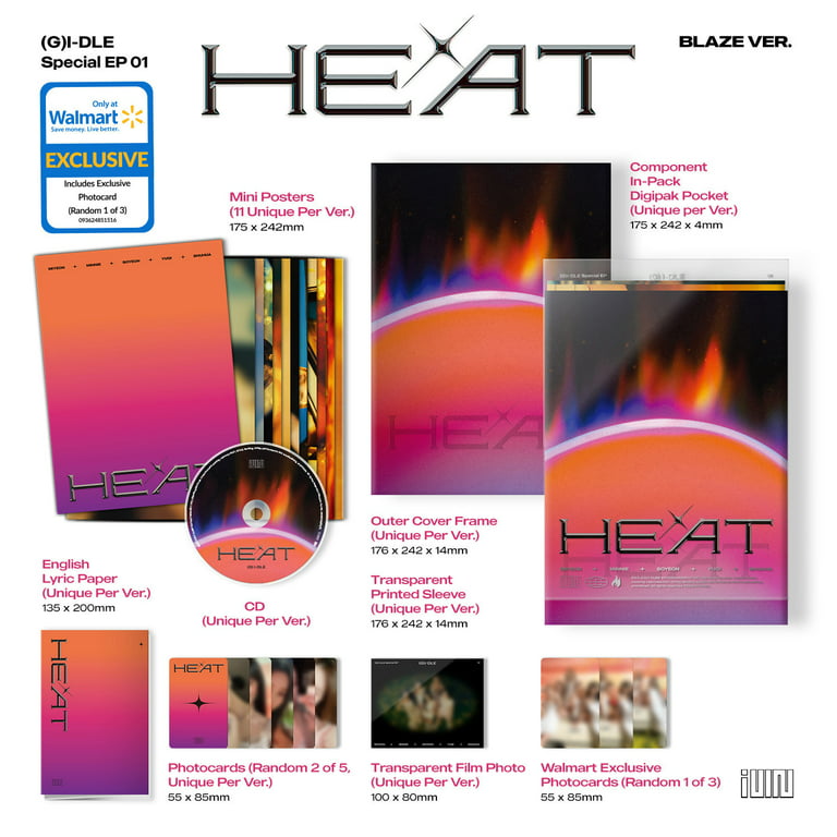 G)I-DLE - HEAT (BLAZE VER.) (Walmart Exclusive) - K-Pop CD 