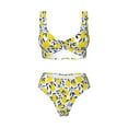 thumbnail image 4 of Rocae Tropical Lemon for Bikini Set for Women Two Piece Sexy High Swimsuits Split Crossover Bikini, 4 of 9