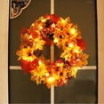 thumbnail image 6 of 17.7 Inch Fall Wreaths for Front Door-Fall Harvest Door Wreath with Pumpkins Berries Maple Leaves Wreaths,Autumn Wreath for Farmhouse Thanksgiving Halloween Indoor Outdoor Home Decor, 6 of 7