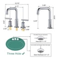thumbnail image 6 of 8 in. Widespread Double Handle Bathroom Faucet with Pop Up Drain in Chrome, 6 of 7