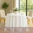 thumbnail image 2 of 108" Round Polyester Tablecloth White- 1pc. for Home décor, Weddings, Party events, or Restaurants., 2 of 6