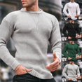 thumbnail image 3 of Mens Long Sleeve Waffle Thermal Shirt Tee Crew Neck Layering Color Size New Top, 3 of 8