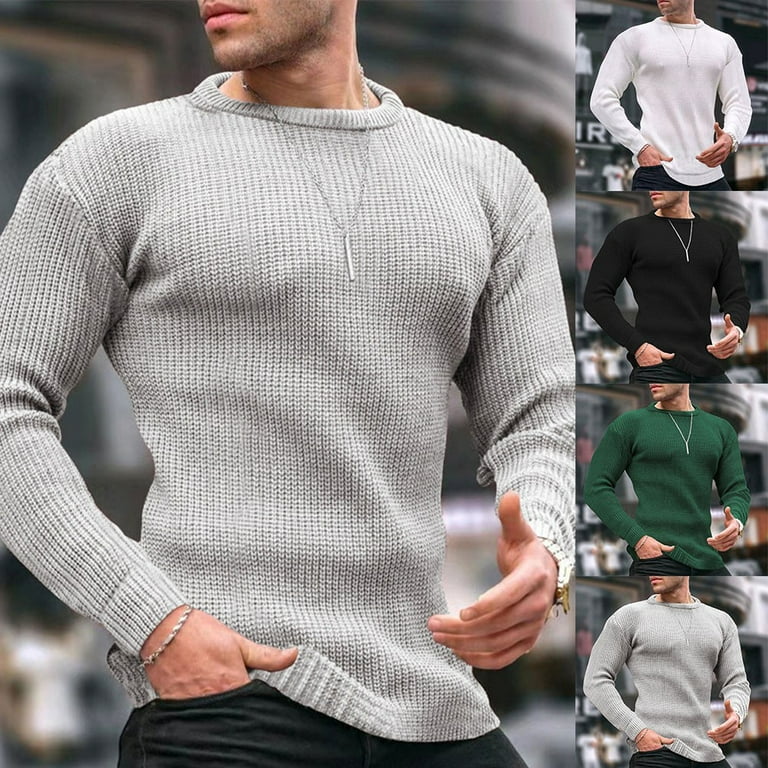 Mens Long Sleeve Waffle Thermal Shirt Tee Crew Neck Layering Color Size New  Top