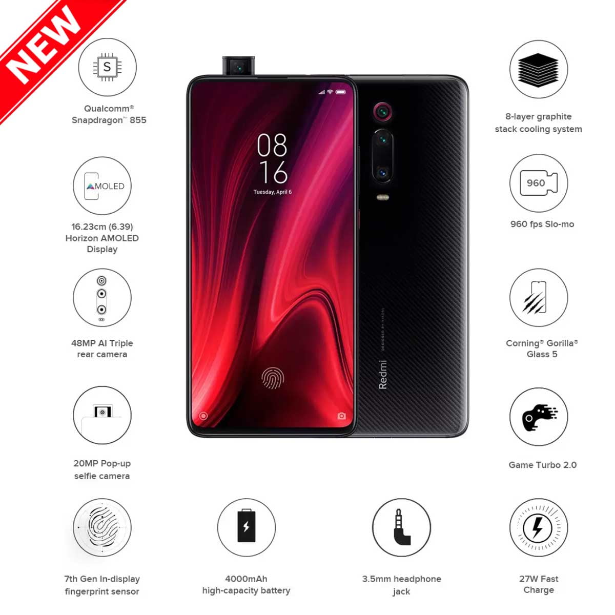 New Xiaomi Redmi K20 Pro 128GB GSM Factory Unlocked 4G LTE 6.39