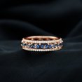 thumbnail image 2 of Rosec Jewels 1.50 CT Elegant Created Blue Sapphire and Diamond Wedding Band Ring, 18K Rose Gold, US 3.00, 2 of 7
