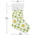 thumbnail image 2 of Coolnut 1 Pack Christmas Stockings 17.7 Inches Colorful Flower Daisy Buffalo Plaid Large Size Xmas Cable Stocking Gifts & Decorations for Family Holiday Xmas Party, 2 of 6