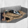 thumbnail image 6 of Eyeball Soft Flannel Fleece Throw Blanket, Pop Art Retro Cartoon Woman with Detailed Eye on Dotted Background, Cozy Plush for Indoor and Outdoor Use, 50" x 60", Lavender Beige and Black, by Ambesonne, 6 of 6