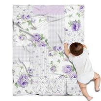 Pioneer Flower Floral Print Pattern Blanket,Comfortable Soft Flannel Throw Blanket,All Season,Warm Lightweight Blankets for Sofa Bed Couch Living Room Chair,30"x40"