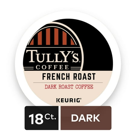 Tully's Coffee French Roast Keurig Single-Serve K-Cup Pods, Dark Roast Coffee, 18 Count