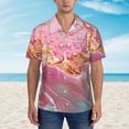 thumbnail image 2 of Fotbe Abstract Pink Gold Splash Camisa Hawaiana para Hombre Unisex – Camisa Casual de Verano con Botones de Manga Corta de Algodón y Lino,Medium, 2 of 7