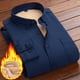 thumbnail image 1 of pstuiky Camisas casuales de manga larga para hombre, Camisa informal de manga larga con solapa y botones para hombre, color liso, a la moda, con forro polar camisetas de hombre xxxxl, 1 of 6