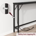 thumbnail image 6 of Jojoka 5.9" Narrow Sofa Table with Power Outlets, Slim Console Table, Farmhouse Behind Couch Table with Metal Frame & Wood Top for Entryway, Hallway, Foyer, Living Room - Rustic Black, 6 of 7