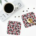 thumbnail image 4 of Pofeuu Cute Dog Print Coasters for Drinks, 4Pack PU Leather Coasters, Bar Drink Coasters for Tabletop Protection, Furniture from Damage-Square, 4 of 6
