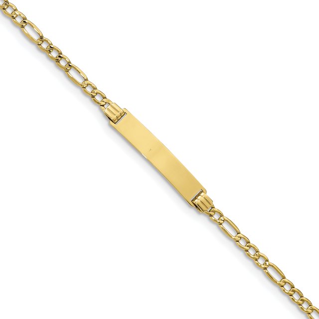 Bracelet Semi-Solide 10k Figaro Link ID 8 Pouces "Bracelets