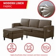 thumbnail image 6 of Puremind Sectional Couch for Living Room, 78inch L Shaped Sectional Sofa with Storage Ottoman and Side Pocket, Living Room Furniture Set,Coffee, 6 of 9