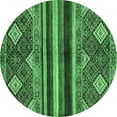 thumbnail image 1 of Ahgly Company Indoor Round Abstract Emerald Green Modern Area Rugs, 4' Round, 1 of 4