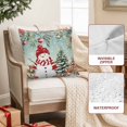 thumbnail image 2 of Outdoor Pillow Covers Waterproof Pillow Cases Protector Snowman Xmas Ball Reindeer Poinsettia Pillowcase Pack of 2 Pine Tree Berry Ombre Teal Throw Cushion Case for Pation Furniture,Couch,16x16 in, 2 of 9