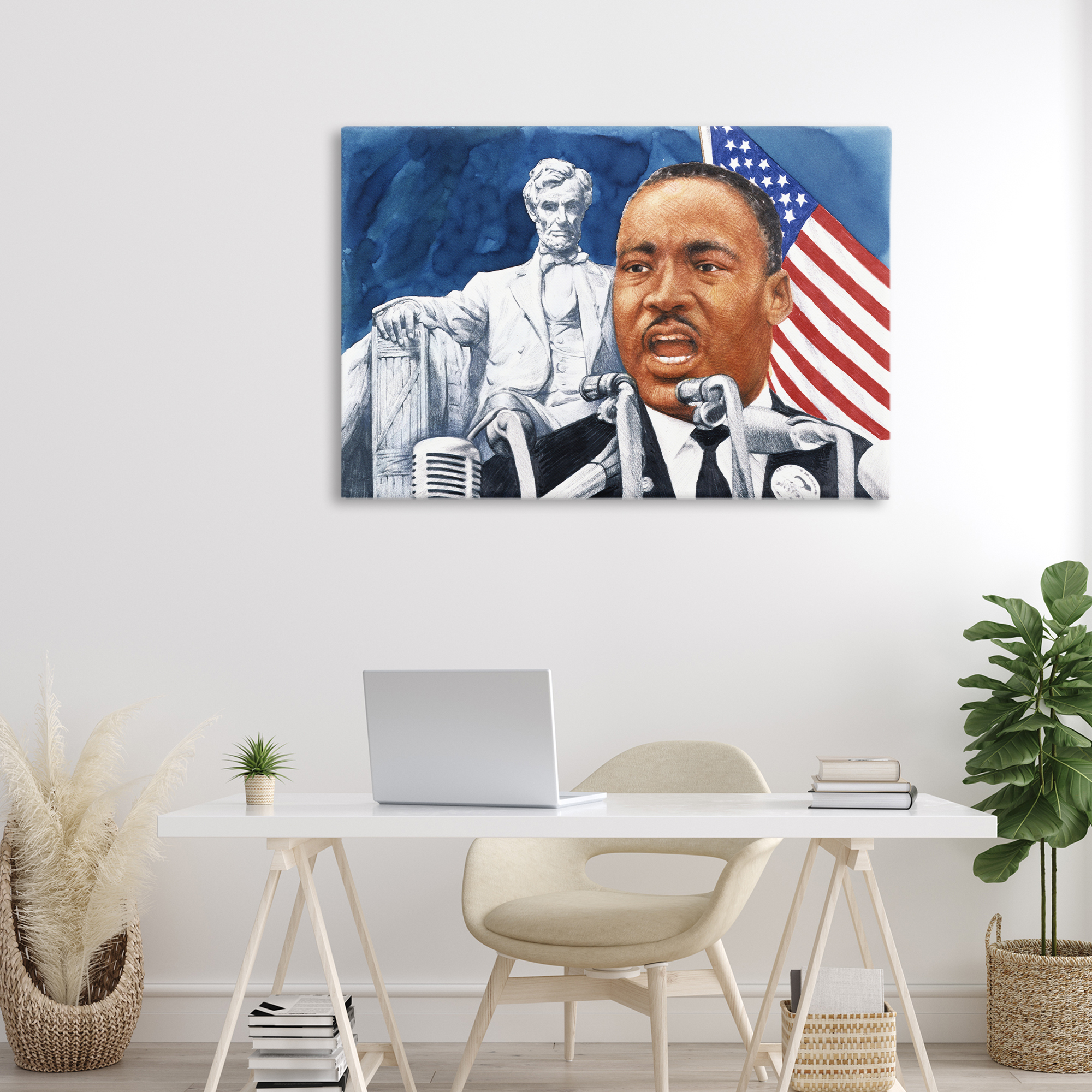 1960s American Speech Portrait Canvas Wall Art, design by Wind River Studios