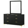 thumbnail image 4 of Kendall 6-drawer Dresser with Mirror Black, 4 of 12