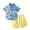 Blue, variant on Toddler Boy Clothes Surf Casual Gentleman Suit Beach Hair Short Sleeved Digital Printing Shirt Shorts Suit Summer Clothing Sets,2-Piece,Size 1 Years-2 Years