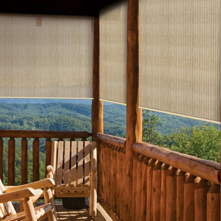 shade outdoor sun roller coolaroo shades patio almond porch select exterior sheer blinds ft roll semi uv screen deck window