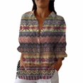 thumbnail image 4 of Endives Womens Linen Shirts Long Sleeve Blouse Casual V Neck Tops Summer Work Blouses Daily Outfit, 4 of 4