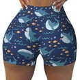 thumbnail image 2 of Picia Cartoon Sharks2 Printed Workout Shorts for Women Seamless Scrunch Butt Lifting High Waisted Yoga Gym Booty Running Moisture-wicking Short Pants-Small, 2 of 9