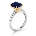 thumbnail image 3 of Gem Stone King 10K White and Yellow Gold Blue Sapphire Engagement Ring for Women (2.45 Cttw, Octagon 9X7MM, Gemstone September Birthstone, Available in Size 5, 6, 7, 8, 9), 3 of 4