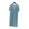 thumbnail image 4 of Nightgown For Women Short Sleeve Ruched Maxi Sleep Dress for Home Lounge Weekend Morning Evening Routine Relaxed Daily Wear Casual Comfort Style Summer, 4 of 6