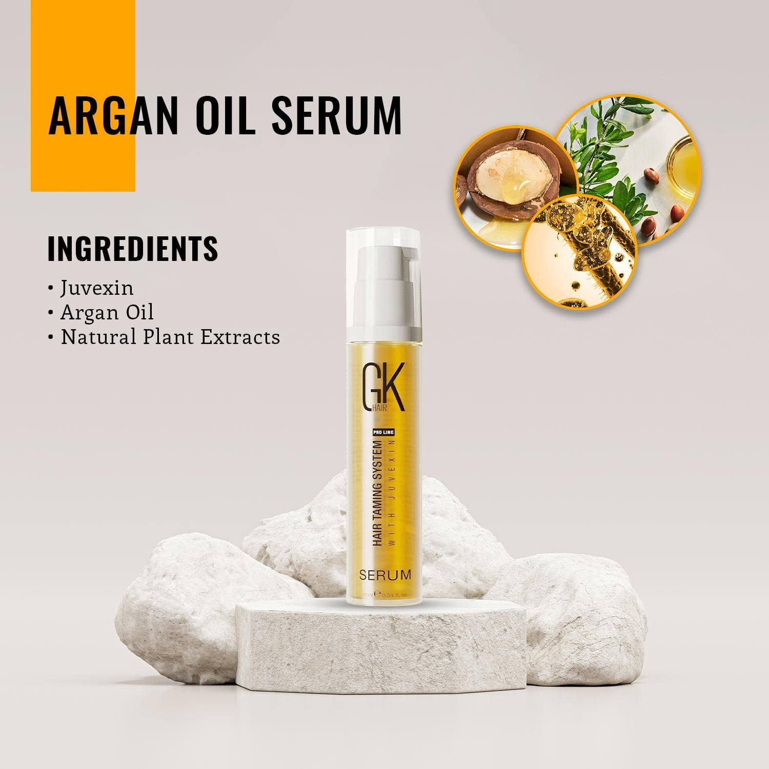 GK Hair Argan Oil Serum, 50ml - Nourishing & Moisturizing