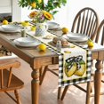 thumbnail image 3 of Buffalo Plaid Lemon Table Runner Summer Seasonal Kitchen Dining Table Decoration for Indoor Outdoor Home Party Decor 13x72 Inch, 3 of 6