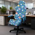 thumbnail image 4 of SCRAWLGOD Mushroom Daisy Print Gaming Chair Cover with Armrest Covers Stretch Stain Resistant Furniture Protector Non Slip Computer Chair Slipcover, 4 of 9