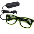 thumbnail image 2 of Light up EL Wire Neon Rave Glasses Glow Flashing LED Sunglasses Costumes for Party, EDM, Halloween(Green), 2 of 3