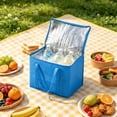 thumbnail image 2 of Yhmxh Bolsa térmica grande y bolsas térmicas para la compra, ideales para reparto de comida. Nevera plegable. Bolsas reutilizables para picnics con base rígida, cierre de cremallera, plegables y re, 2 of 6