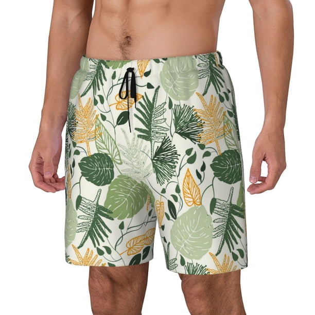 Fotbe Hawaiian Style Traje de Baño para Hombre – Shorts de Natación de Secado Rápido con Forro y Bolsillos-3X-Large
