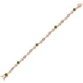 thumbnail image 2 of Gem Stone King 18K Rose Gold Plated Silver Green Tourmaline and White Lab Grown Diamond Bracelet for Women (2.35 Cttw, Gemstone October Birthstone, Round 4MM, 7.5 inch), 2 of 6