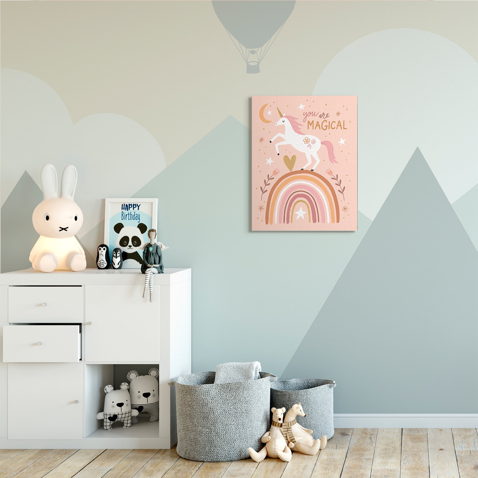 Stupell Industries You Are Magical Inspirational Pink Unicorn Rainbow,24 x 30,Designed by Nina Seven